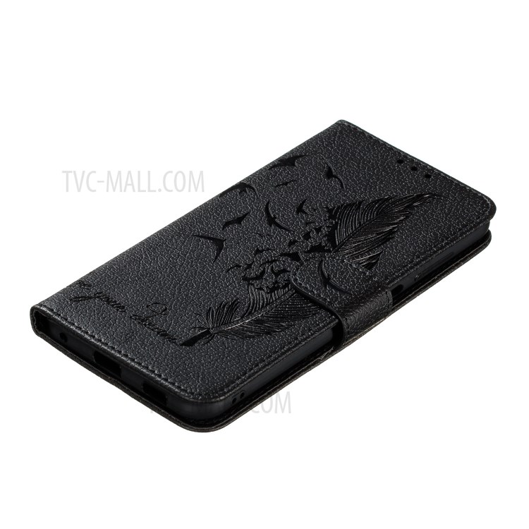 Lichia Textura Logomarca Shell Carteira De Couro Da Pena Para Samsung Galaxy Xcover Pro - Preto-8