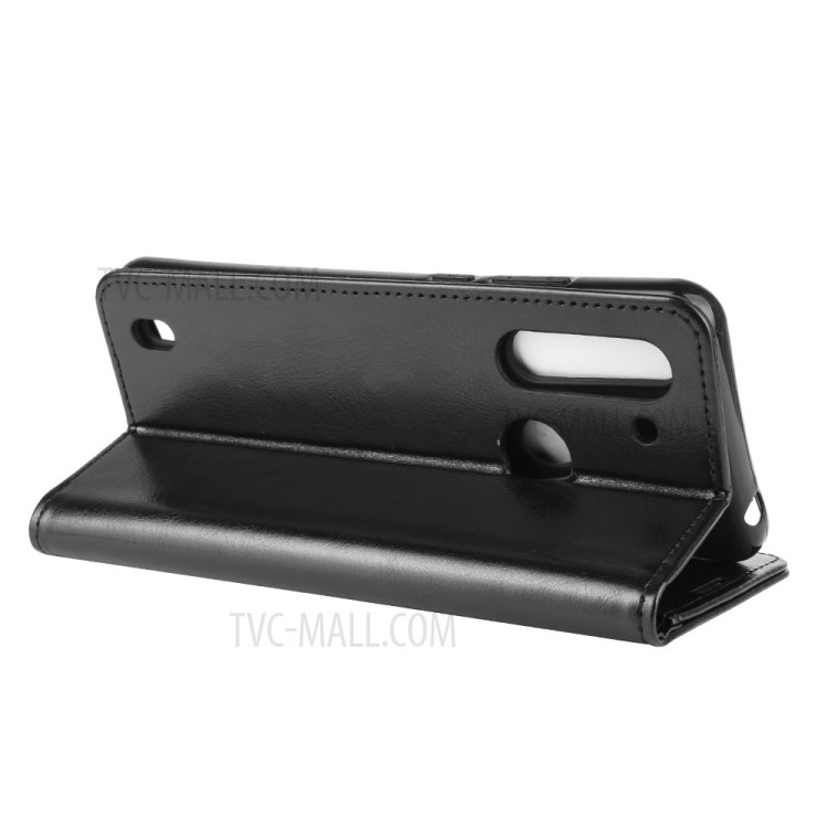 Caso Suporte Do Telefone Crazy Horse Carteira Capa De Couro Para Motorola Lite Poder Moto G8 - Preto-7