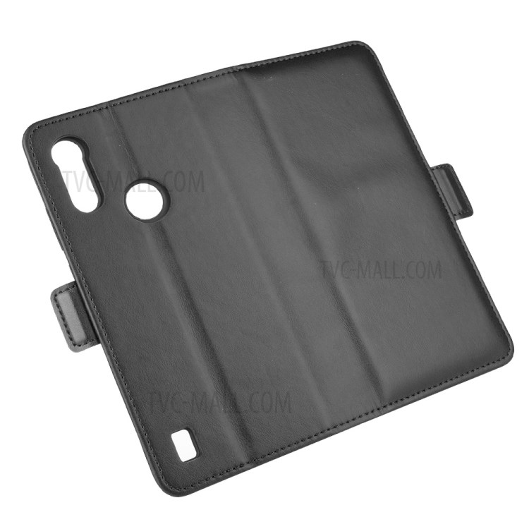 Shell Stand Portefeuille En Cuir D'adsorption Magnétique De Téléphone Pour Couvrir E6s Moto Motorola (2020) - Noir-2