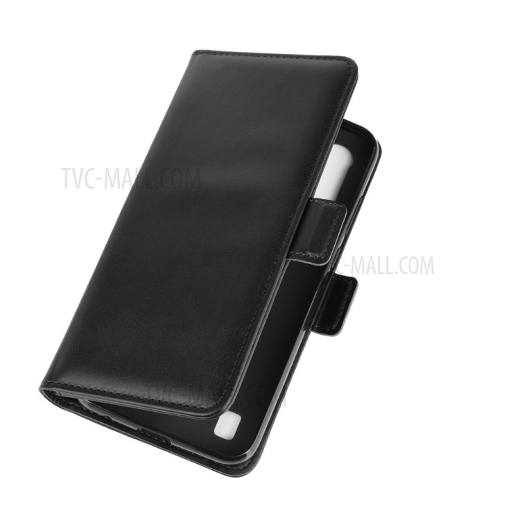 Shell Stand Portefeuille En Cuir D'adsorption Magnétique De Téléphone Pour Couvrir E6s Moto Motorola (2020) - Noir-3