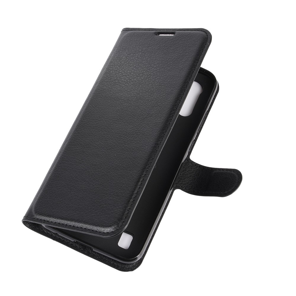 Litchi Surface with Wallet Leather Shell for Motorola Moto E6s (2020) - Black-2