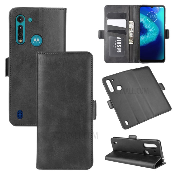 Couro Adsorção Ímã Tampa Original Para Motorola Lite Poder Moto G8 - Preto-1