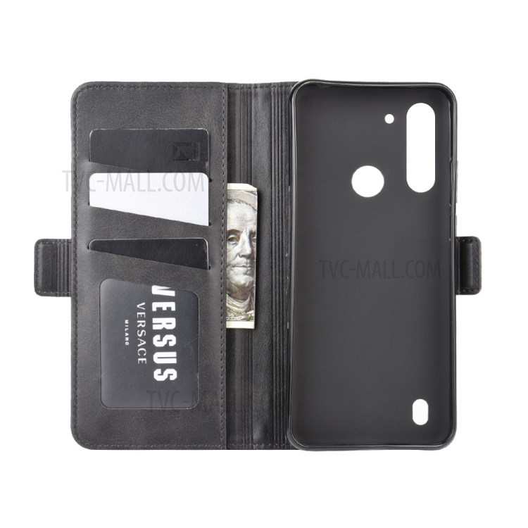 Couro Adsorção Ímã Tampa Original Para Motorola Lite Poder Moto G8 - Preto-4