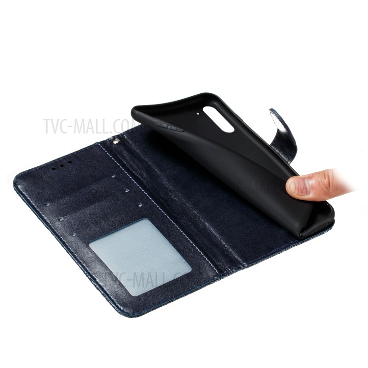 Cubierta Del Teléfono De La Carpeta De Cuero Flor Del Cordón Impresos Personalizados Para Motorola MOTO G8 Lite Poder - Negro-10
