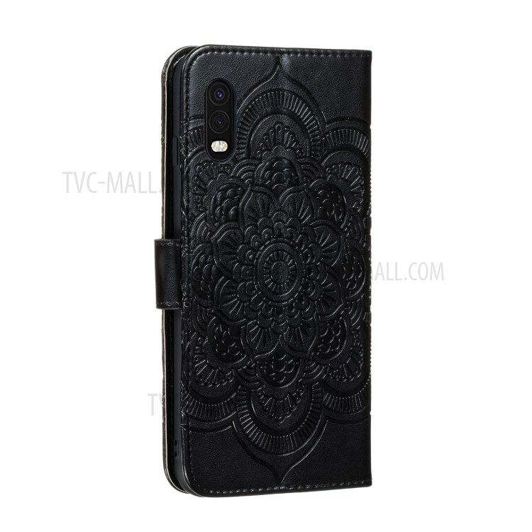 Flor Mandala Caso Tampa Do Telefone De Couro Marca Para Samsung Galaxy Xcover Pro - Preto-4