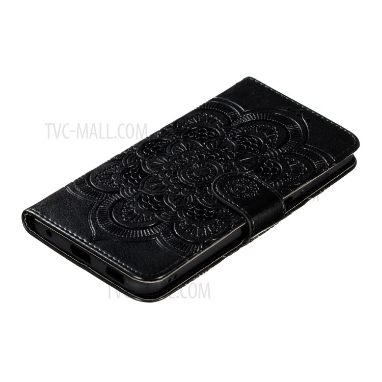 Flor Mandala Caso Tampa Do Telefone De Couro Marca Para Samsung Galaxy Xcover Pro - Preto-8
