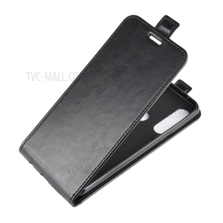 Vertical Couverture De Téléphone En Cuir Flip Cheval Fou Pour Motorola Moto Puissance G - Noir-4