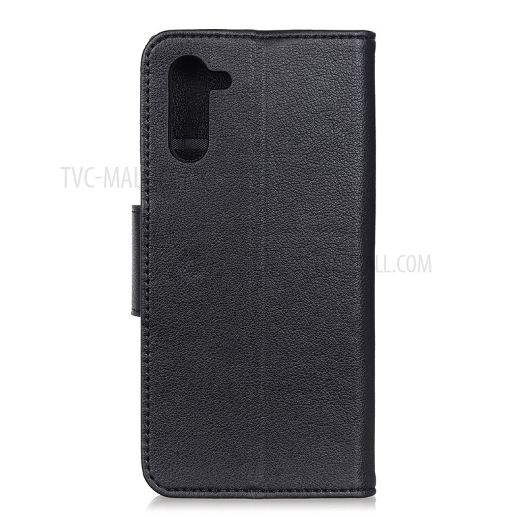 Texture Litchi PU Cuir Couverture De Téléphone Stand De Portefeuille Pour Le Bord Motorola - Noir-2