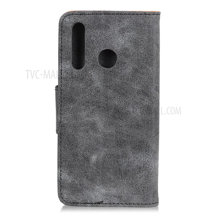 Vintage Style Leather Wallet Stand Mobile Phone Shell for Motorola Moto G Fast - Grey-11