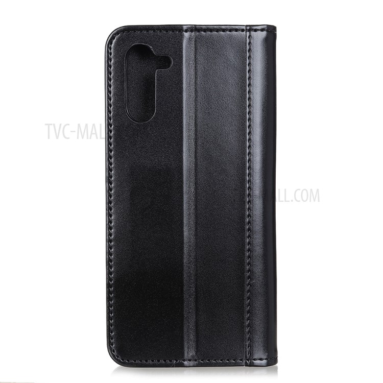 Auto-absorbed Split Leather Wallet Cover Protective Mobile Case for Motorola Edge - Black-8