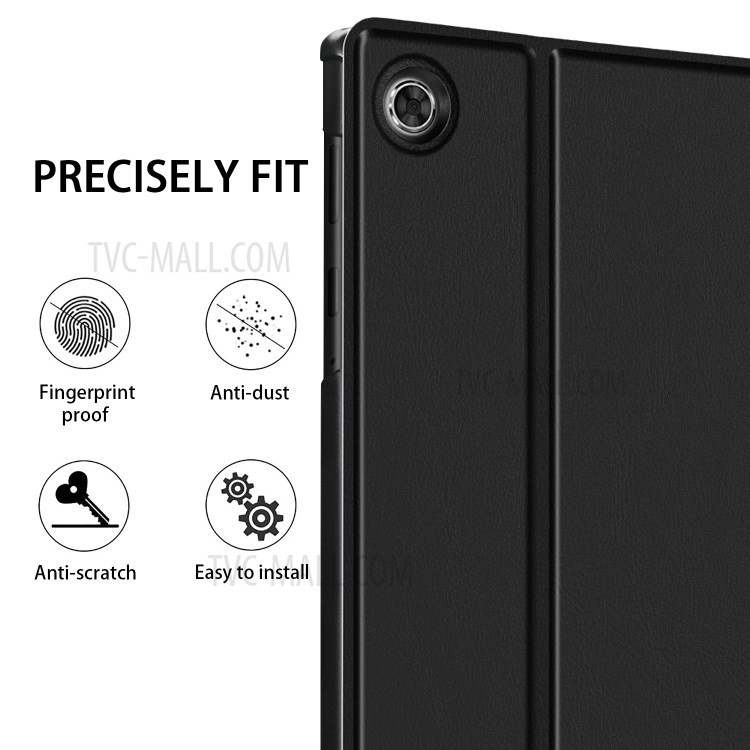 PU Caso Suporte Couro Comprimido Para Guia Lenovo M10 Mais - Preto-8