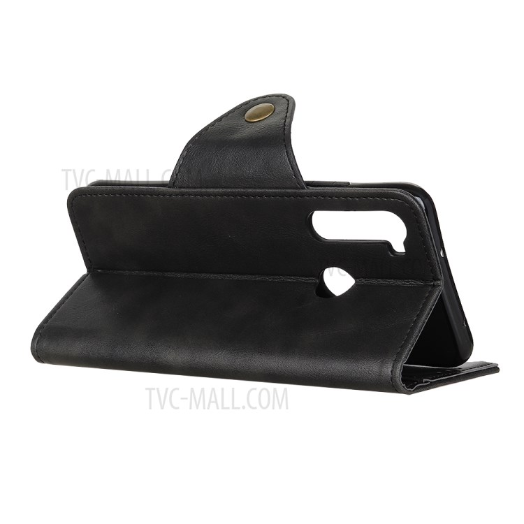 Wallet Leather Stand Case for Motorola Moto One Fusion Plus - Black-4