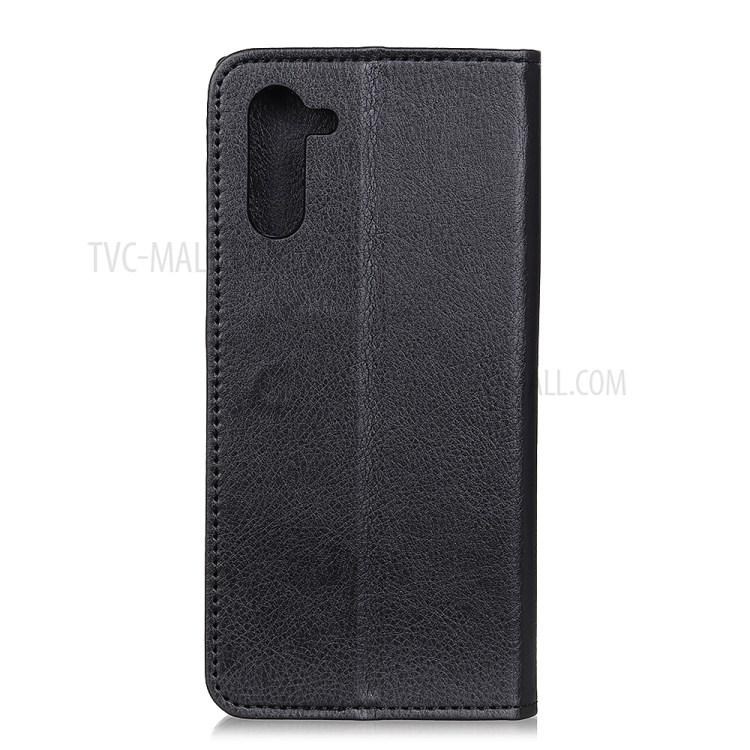 Texture Litchi Absorbé Auto-split Couverture De Téléphone En Cuir Pour Le Bord Motorola - Noir-3