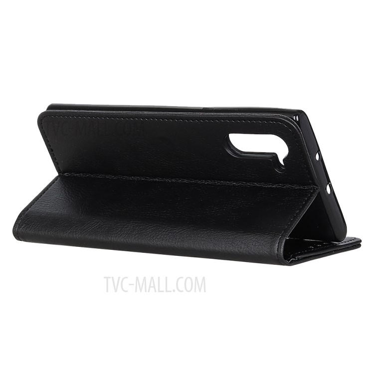 Texture Litchi Absorbé Auto-split Couverture De Téléphone En Cuir Pour Le Bord Motorola - Noir-4