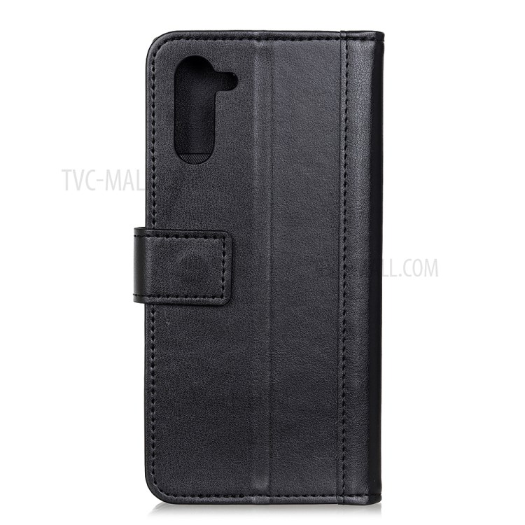 Debout Cas De Téléphone À Rabat Pour Motorola Bord Portefeuille En Cuir PU - Noir-3