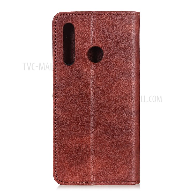 Textura Lichia Couro Rachado Tampa Do Telefone Absorvida Automaticamente Para Motorola Moto G Rápido - Castanho-3