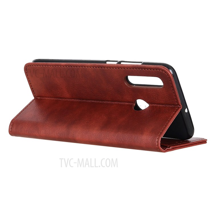 Textura Lichia Couro Rachado Tampa Do Telefone Absorvida Automaticamente Para Motorola Moto G Rápido - Castanho-4