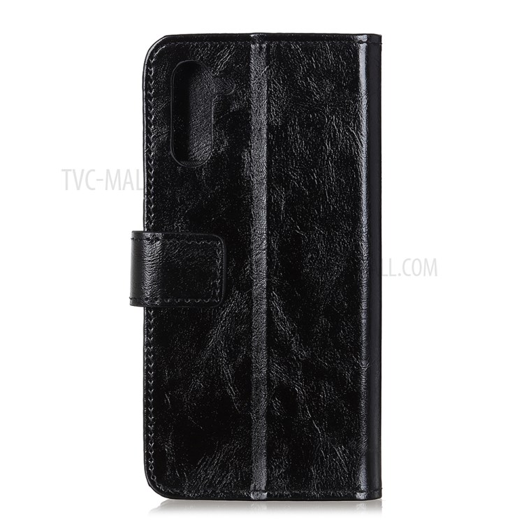 Caso De Telefone Celular Crazy Horse Carteira Caso Estande De Couro Para Borda Motorola - Preto-2