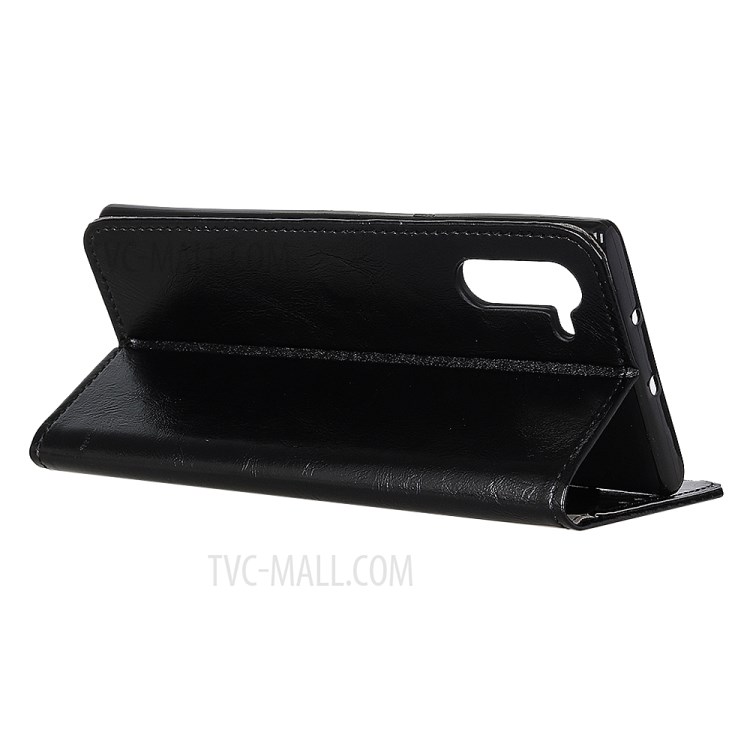 Caso De Telefone Celular Crazy Horse Carteira Caso Estande De Couro Para Borda Motorola - Preto-3