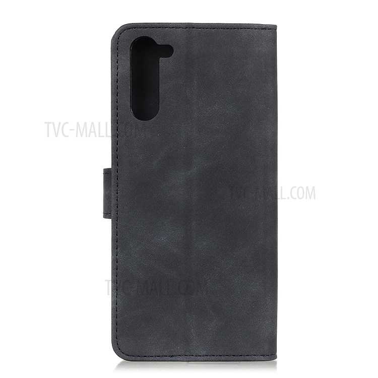 KHAZNEH Vintage Style Leather Wallet Unique Case for Motorola Edge - Black-2