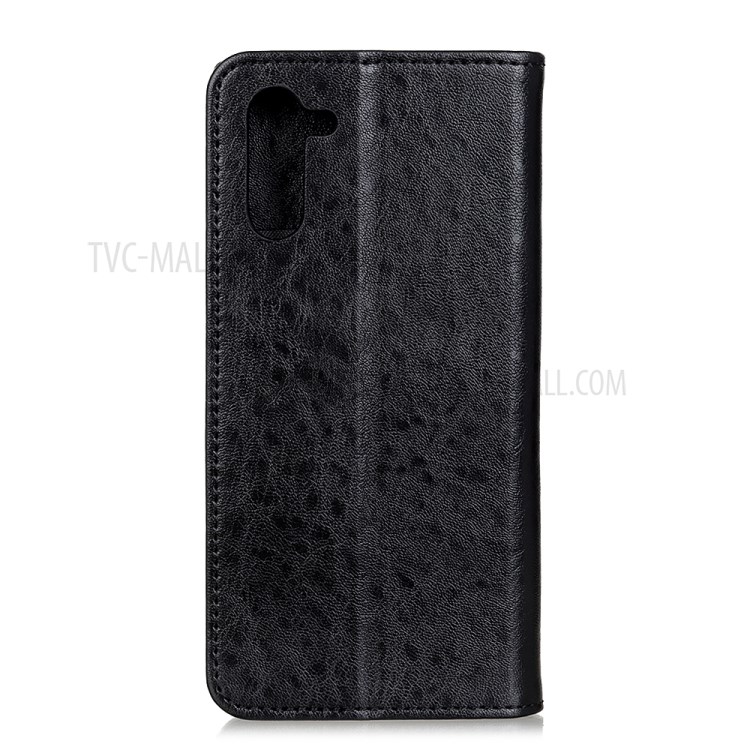 Auto-absorbed Crazy Horse Skin Leather Cell Phone Case for Motorola Edge - Black-7