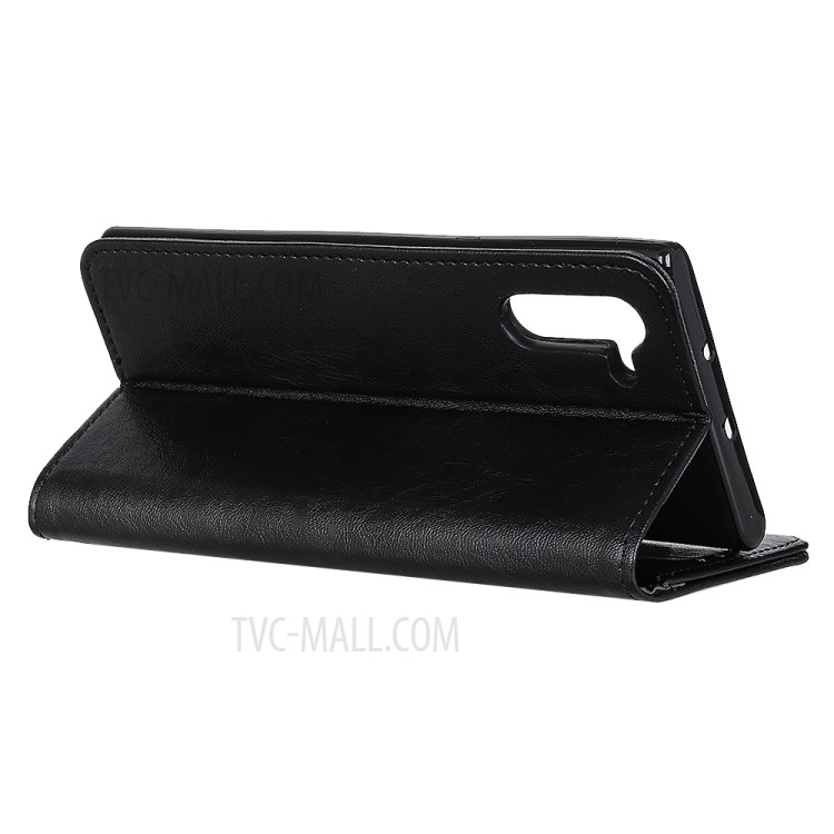 Auto-absorbed Crazy Horse Skin Leather Cell Phone Case for Motorola Edge - Black-8