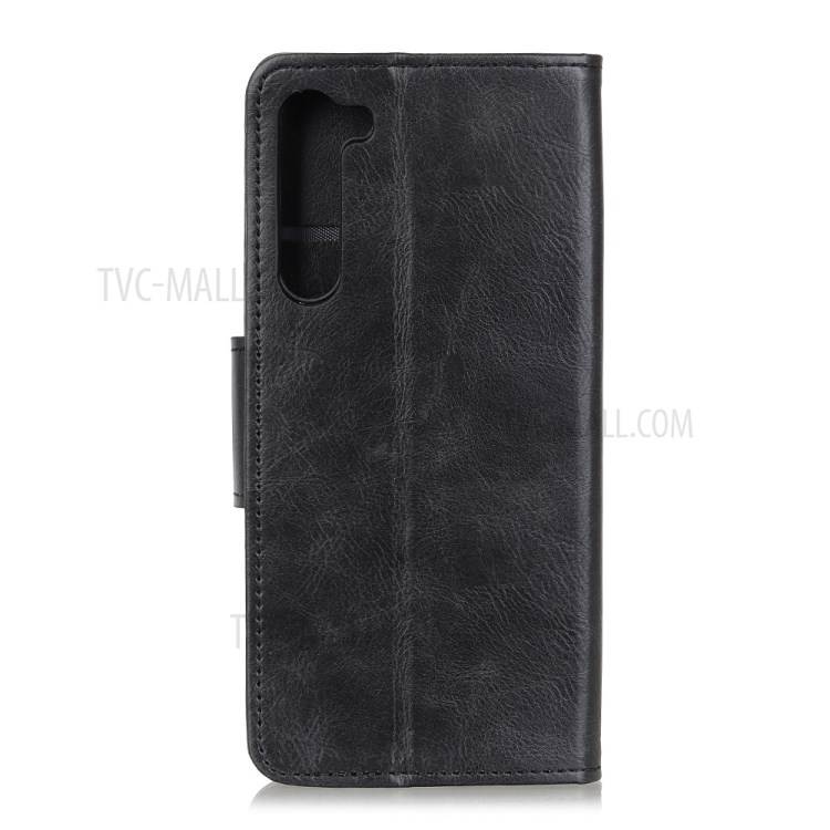 Crazy Horse Leather Cover with Stand Wallet Protective Case for Motorola Edge - Black-8