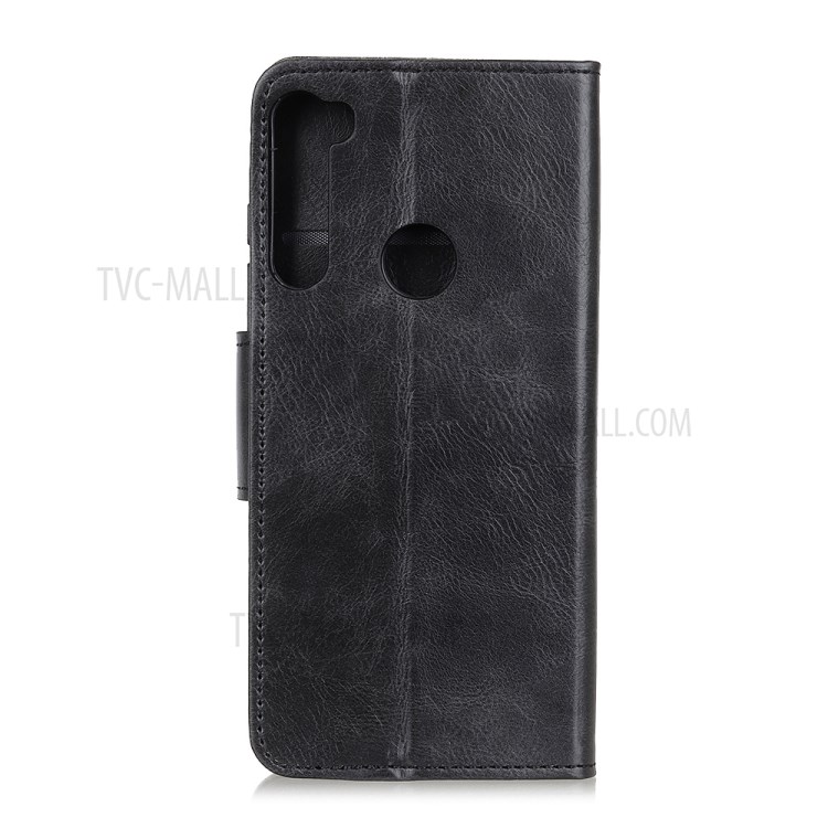 Crazy Horse Leather Cover Stand Wallet Protective Case for Motorola Moto G8 - Black-8