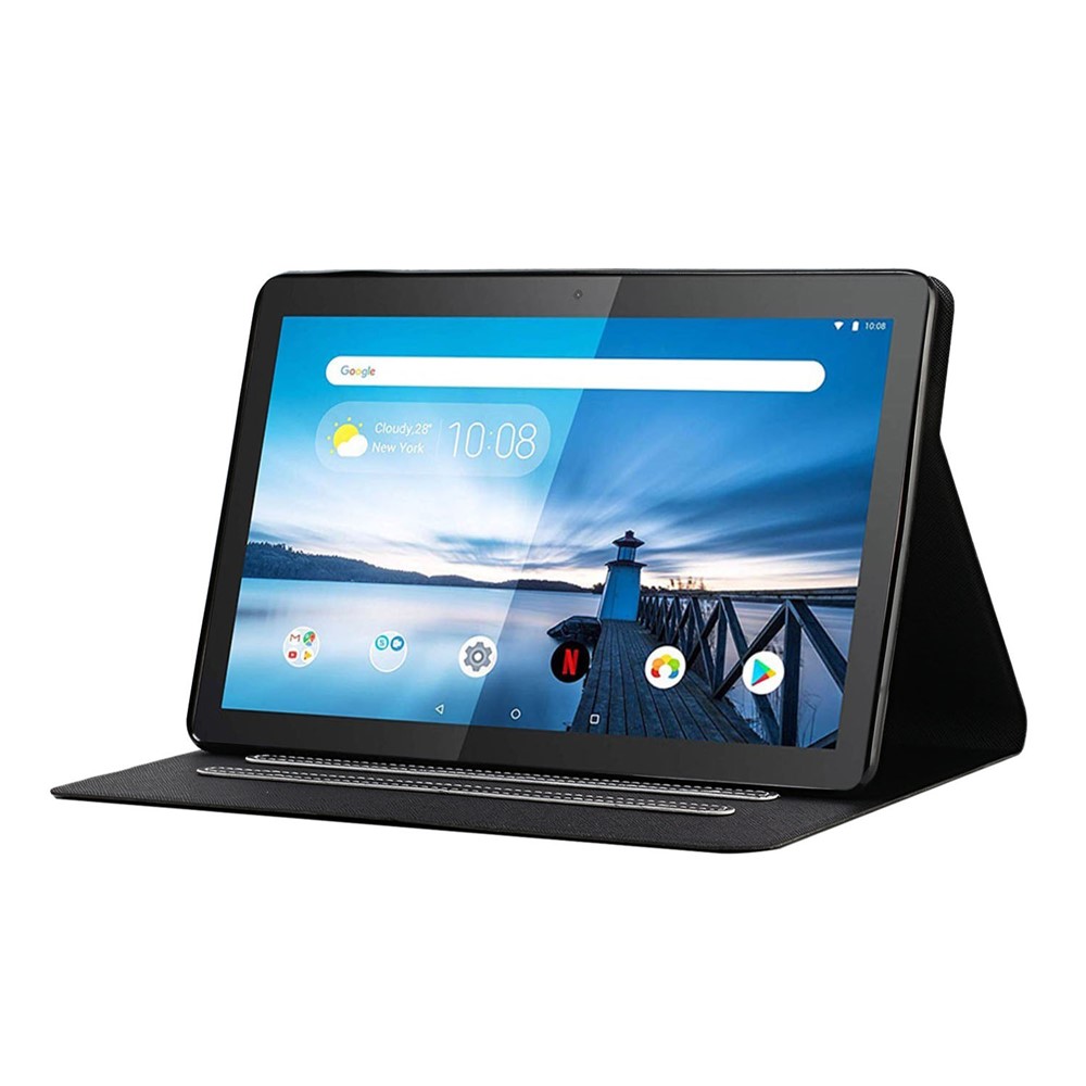PU Leather Stand Case Shell for Lenovo Tab M10 X605F/X505F - Black-4