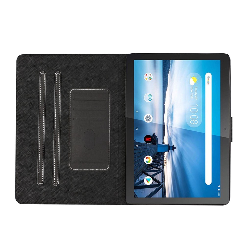 PU Leather Stand Case Shell for Lenovo Tab M10 X605F/X505F - Black-5