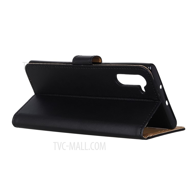 Leather Stand Case with Card Slots for Motorola Edge - Black-4