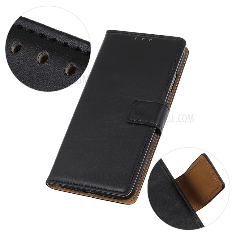 Leather Stand Case with Card Slots for Motorola Edge - Black-7