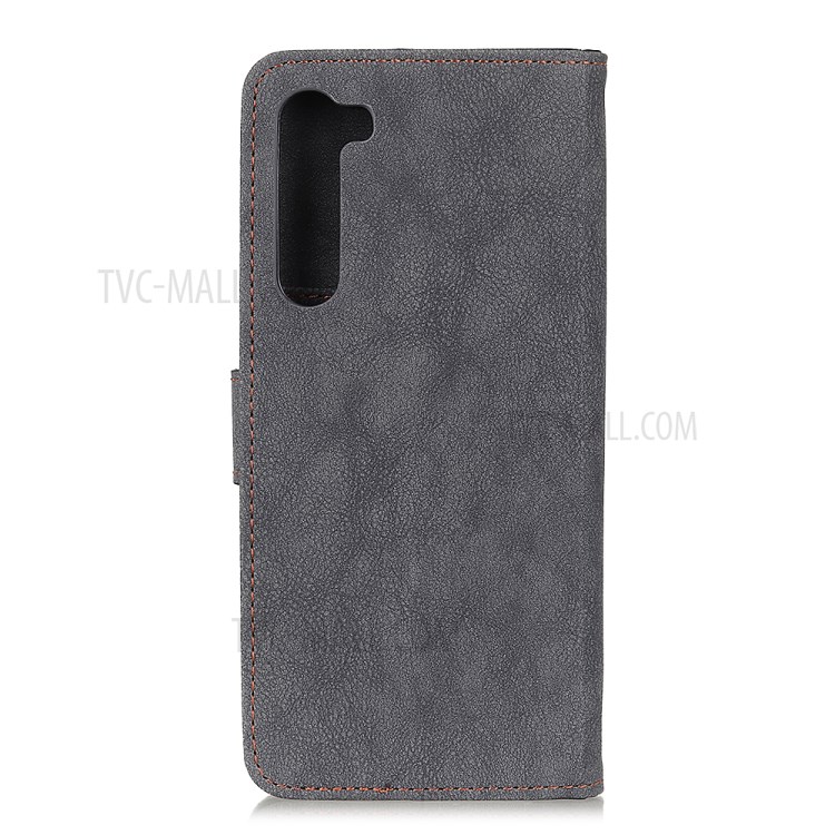 KHAZNEH Vintage Style Leather Wallet Case for Motorola Edge - Black-3