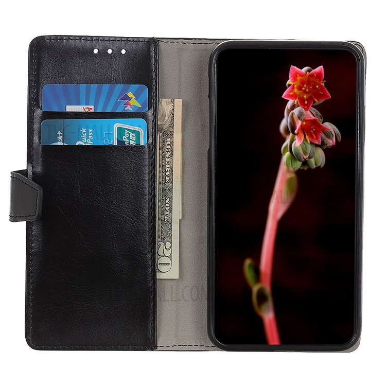 Crazy Horse PU Leather Wallet Case for Motorola Edge - Black-10