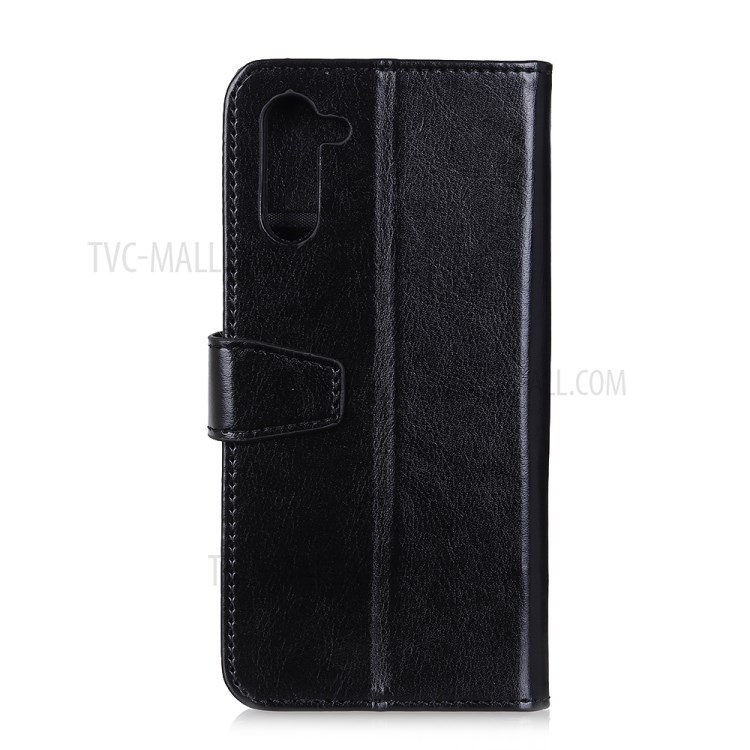 Crazy Horse PU Leather Wallet Case for Motorola Edge - Black-3