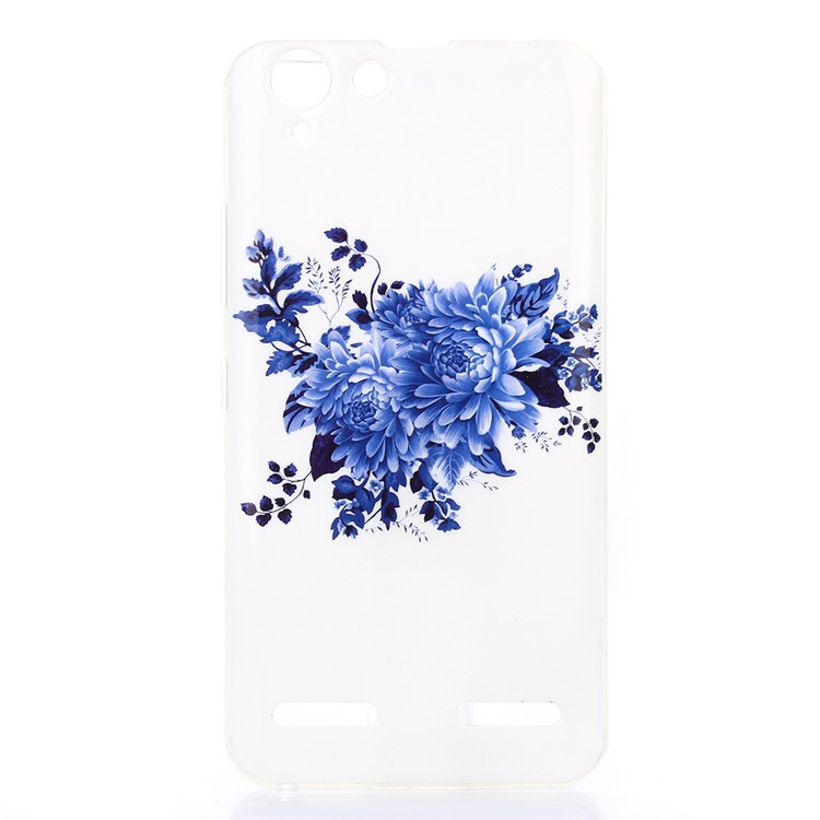 Soft IMD TPU Case Cover for Lenovo Vibe K5 Plus / Vibe K5 - Blue Flowers-1
