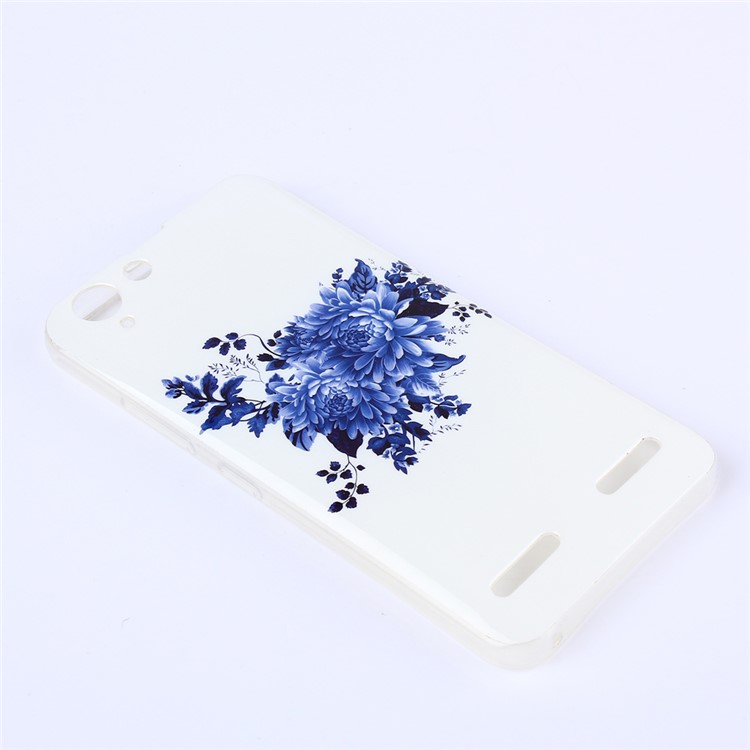 Soft IMD TPU Case Cover for Lenovo Vibe K5 Plus / Vibe K5 - Blue Flowers-2