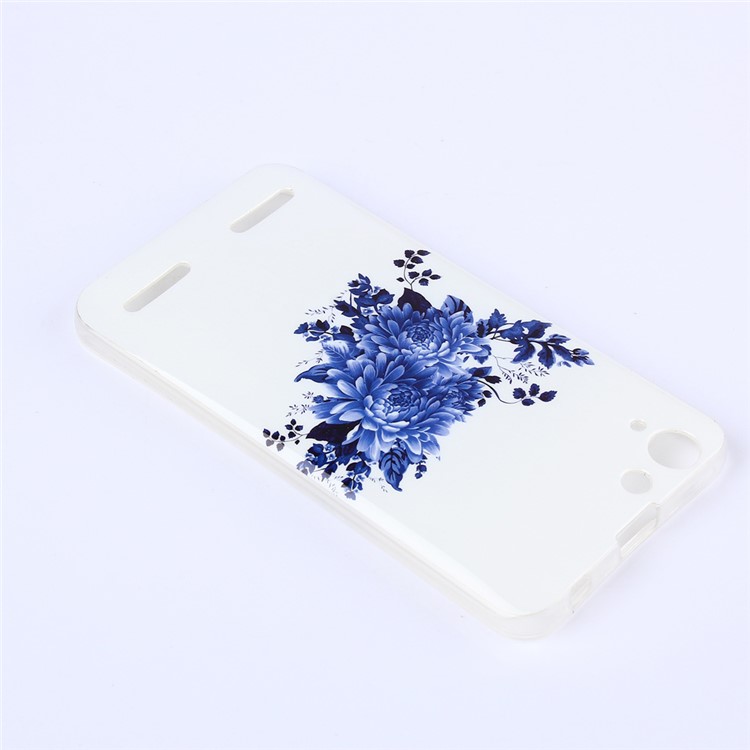 Soft IMD TPU Case Cover for Lenovo Vibe K5 Plus / Vibe K5 - Blue Flowers-3
