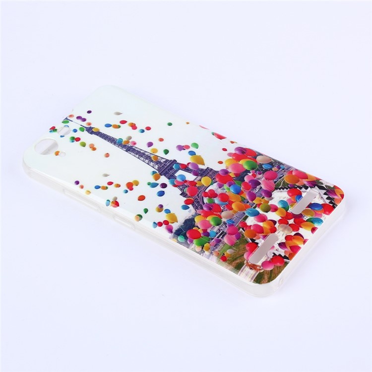 Soft IMD TPU Shell Cover for Lenovo Vibe K5 Plus / Vibe K5 - Eiffel Tower and Colorized Balloon-2