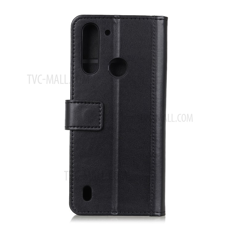 Wallet Stand Leather Phone Case for Motorola Moto One Fusion - Black-11