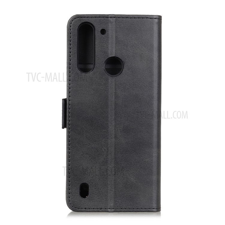 Magnetic PU Leather Wallet Cell Phone Case for Motorola Moto One Fusion - Black-1