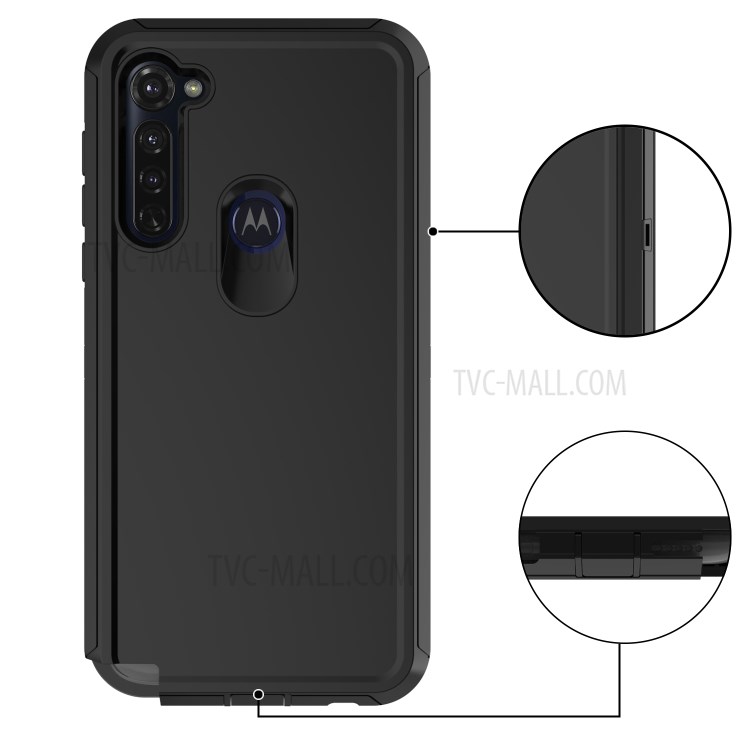 Détachable Anti-chute Poussière PC + TPU Étui De Protection Avec Clip De Ceinture Pour Motorola Moto Stylet G - Tout Noir-5
