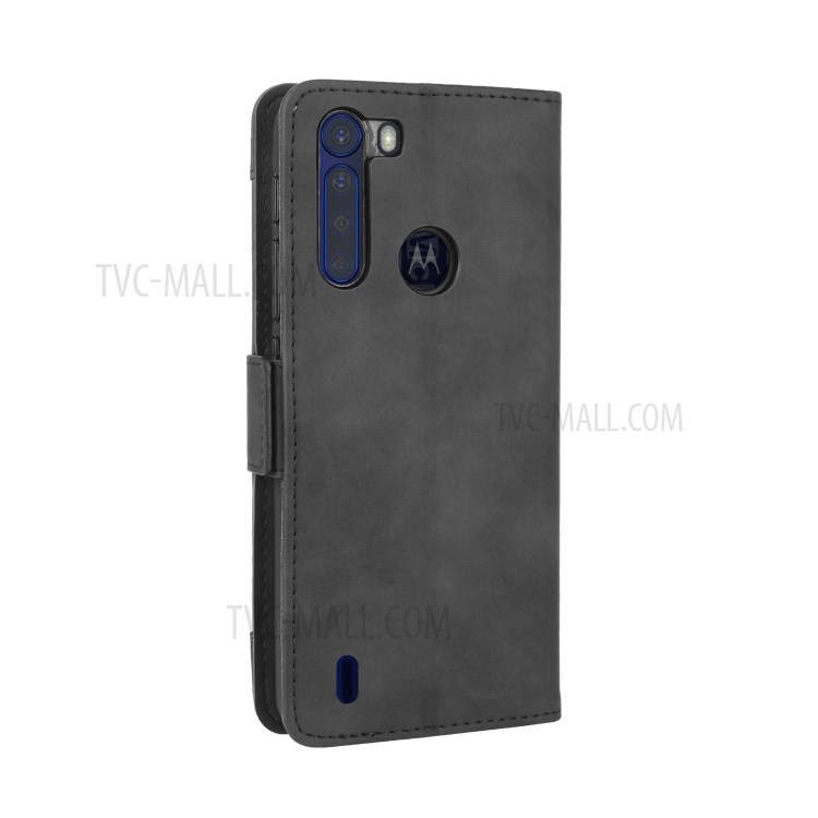 Multiple Card Slots Wallet Stand Leather Protective Cover for Motorola Moto One Fusion - Black-8