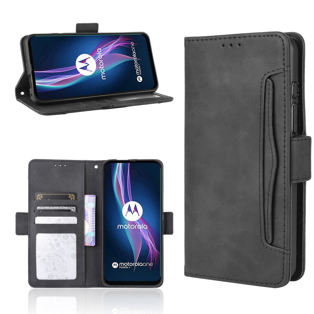 Support En Cuir Porte-monnaie Pour Motorola Moto Une Fusion, Plus - Noir-1