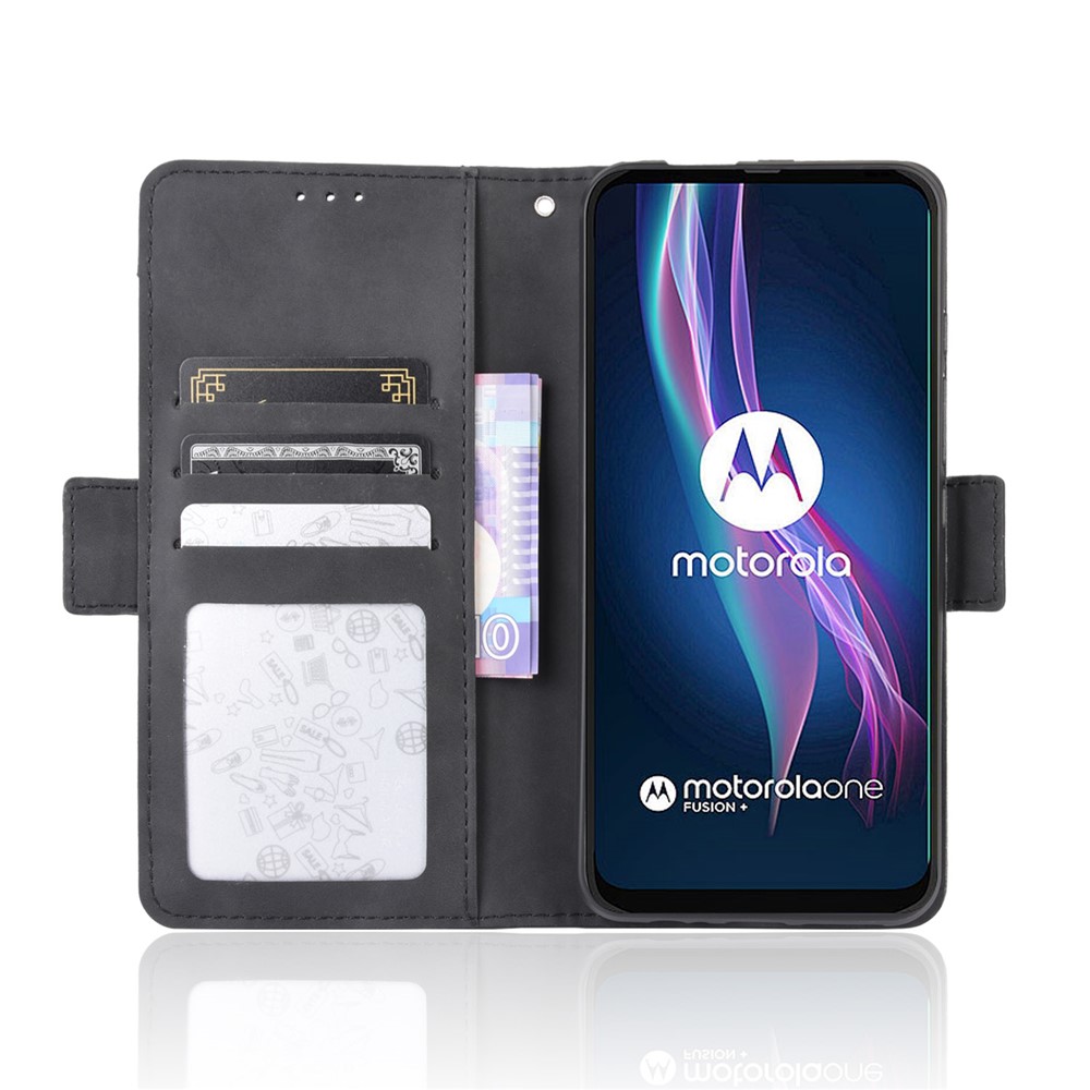 Support En Cuir Porte-monnaie Pour Motorola Moto Une Fusion, Plus - Noir-6