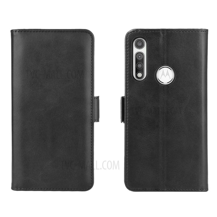 Magnet Adsorption Leather Shell for Motorola Moto G Fast - Black-7