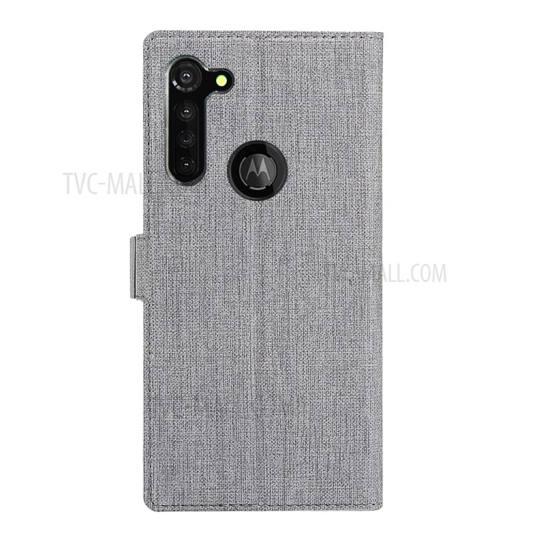VILI DMK Leather Double Cards Side Buckle Style Phone Cover for Motorola Moto G Stylus/Moto G Pro - Grey-6