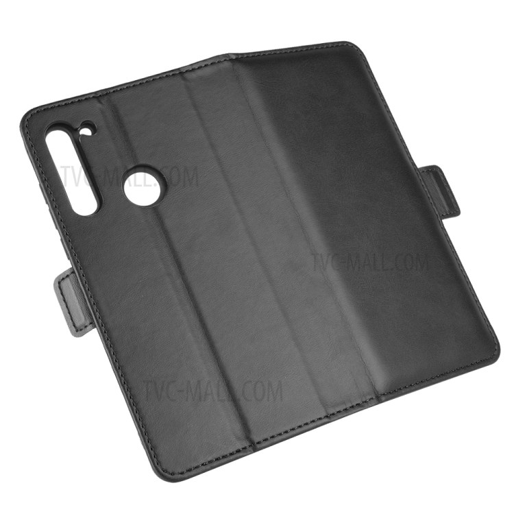 Magnet Closure Leather Wallet Stand Phone Case Cover for Motorola Moto G8 - Black-2