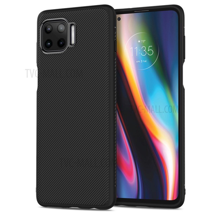 Jazz Series Twill Texture Soft TPU Protective Shell for Motorola Moto G 5G Plus - Black-2