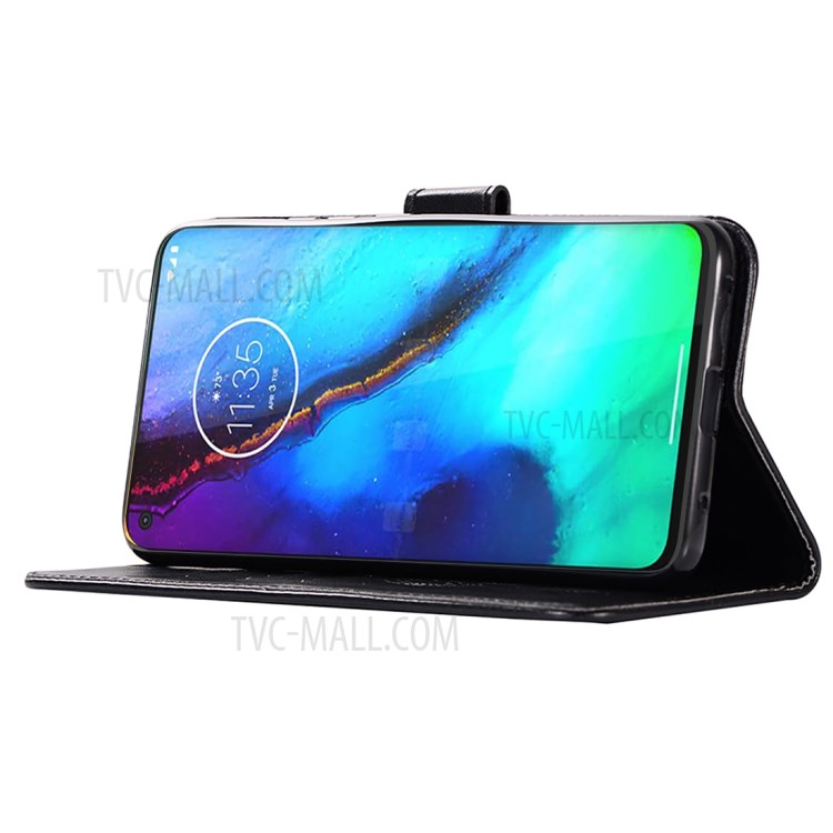 Imprinted Dream Catcher Owl Leather Wallet Case for Motorola Moto G Stylus/G8 Stylus - Black-7